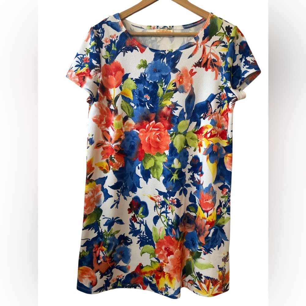 Let Them Eat Cake Floral Midi Dress Relaxed Fit Women’s Large Made In USA